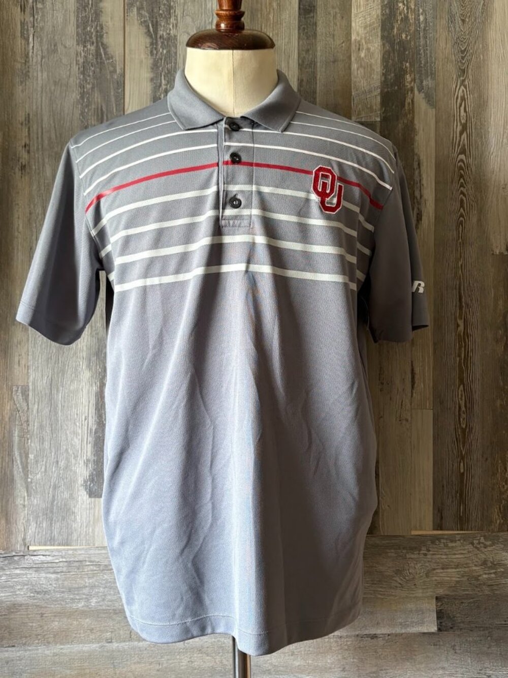 Russell Athletic University Of Oklahoma Sooners Men's Dri Polo Sz Large